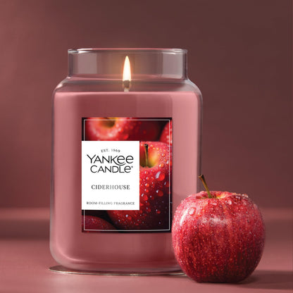 Yankee Candle Ciderhouse, Scented Candle, 22oz Large Jar with up to 150 Hour Burn Time, Giftable