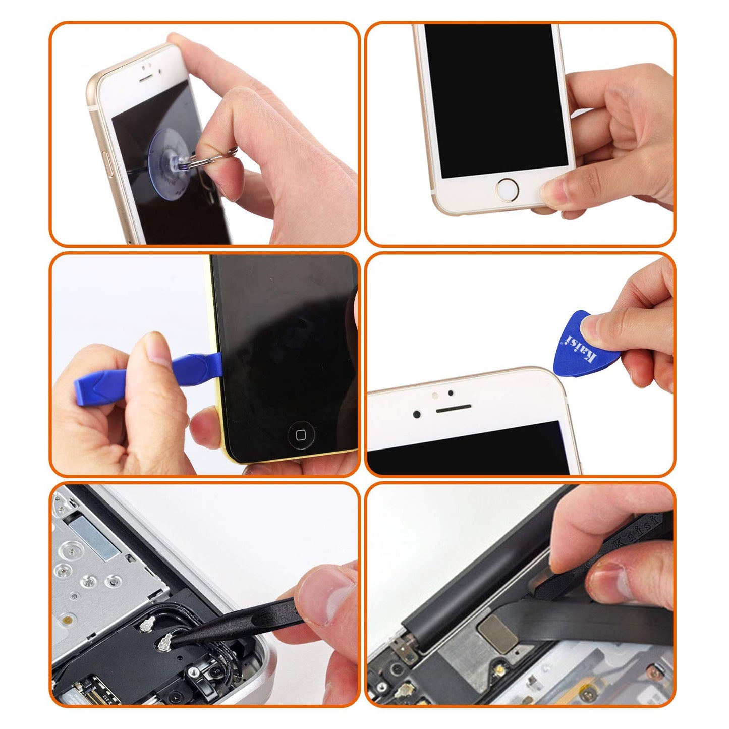 Kaisiking 11 PCS Screen Suction Cup Kit LCD Screen Opening Tools Screen Replacement Tools for iPad, iMac, MacBook, Tablet, Laptop, iPhone, Samsung, Huawei, Etc.