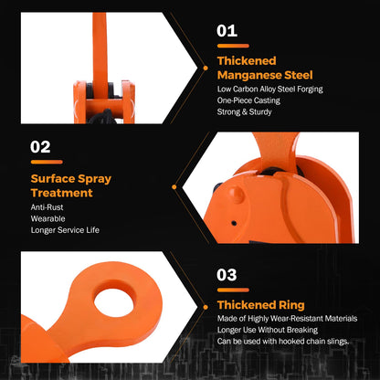 BEAMNOVA 2 Ton 4400 lbs Vertical Plate Lifting Clamp Sheet Metal Lifting Clamp Metal Steel Plate Lifting Clamps Lifters Heavy Duty Orange