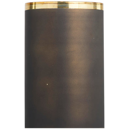 Deco 79 Glass Colorblock Candle Holder with Gold Accents and Textured Silver Base, 6" x 6" x 20", Bronze