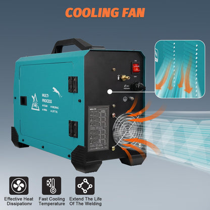 270Amp MIG Welder, 220V Flux Core,Gas, IGBT Inverter, Torch and 2lb Solid Welding Wire, Digital MIG Welder/Lift TIG/Stick 3 in 1 Welding Machine for Steel Welding, Car Repair, Building Works