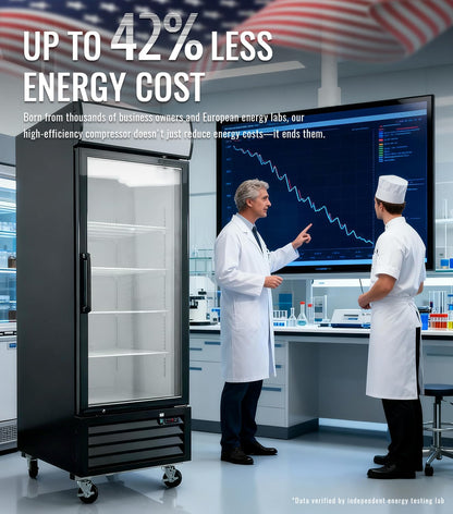 27" Commercial Display Freezer Upright, 20.6 Cu.ft Merchandiser Freezer with Triple-Pane Glass Door, -8 to -1℉, Auto Defrost, LED Sensor Light, Good Choice for Supermarkets, Cafes, Stores