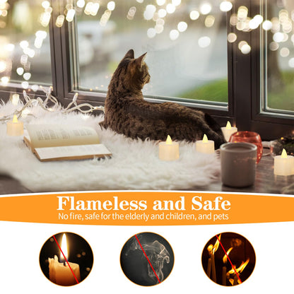 KOABY 50 Pack Flameless Votive Candles, Last 8H+, Warm White Light, No Timer No Flickering