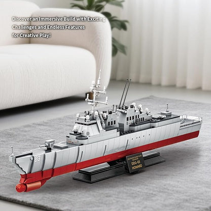 Navy Destroyer Building Set A Gift Compatible with Lego Sets for Boys 8-14 &amp Adults Perfect for Military Enthusiasts and Builders Alike (600pcs)