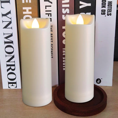 LED Battery Operated Candles 2"x6" Plastic Flickering Flameless Candles with Timer Outdoor Waterproof Wedding Party Halloween Christmas Birthday Decoration Gifts Realistic Slim Tall Pillar Candles