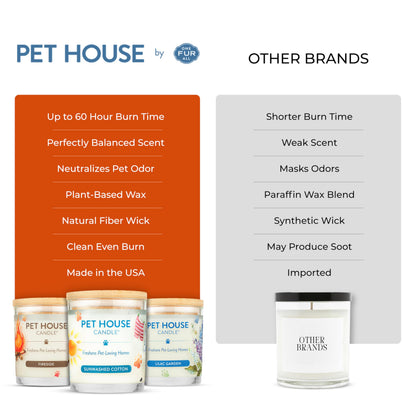 One Fur All Pet House Fall Candles, Long Lasting, Clean Burning, Soy Wax Scented Candles for Pet Odor, Apple Cider, 2 Pack