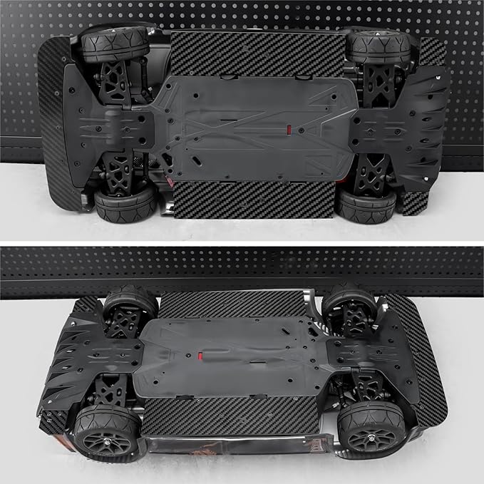RCLIONS 1set Carbon Fiber Front&ampRear SplitterChassis Widening Side Skirts for ARRMA Infraction BLX 3S 1/8 Racing Car Upgrade Parts (Silver)