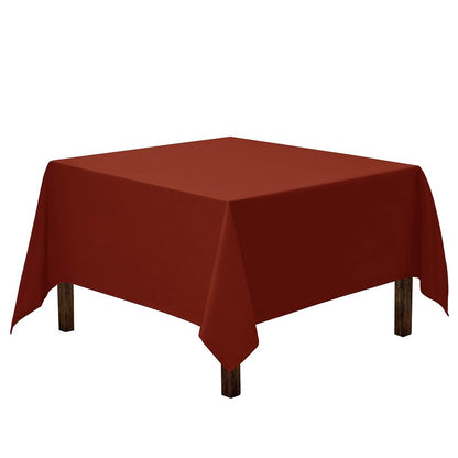 Gee Di Moda Square Tablecloth - 52 x 52 Inch Burnt Orange Table Cloth for Small Square or Round Tables - Heavy Duty Washable Fabric - for Buffet Table, Holiday Party, Dinner, Wedding & Baby Shower