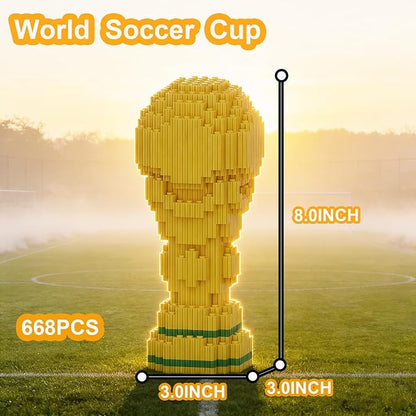 4 Sport Soccer Building Block Set 2 Famous International Soccer Star Figures Building Bricks Not Compatible with lego World Football Trophy Challenging STEM Decor Ideal Gift for Teen Adult(2986PCS)