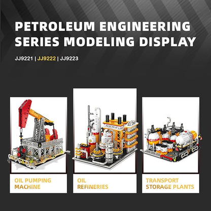 City Gas Station Building JJ9223 Set 743pcs Modular Chemical Plant Bricks Kit with Storage Tank &amp Lab Compatible with Lego City MOC Display Model for Adults &amp Kids Age 6+