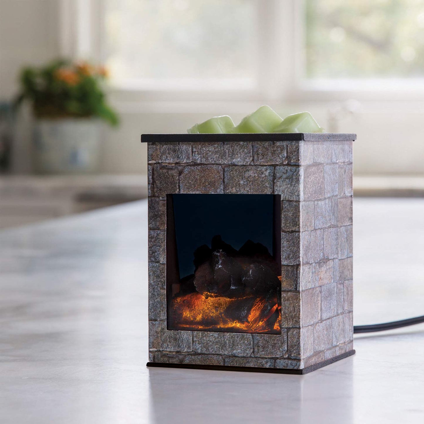 Candle Warmers ETC. Illumination Fragrance Warmer- Light-Up Warmer for Warming Scented Candle Wax Melts and Tarts or to Freshen Room, Grey Hearthstone