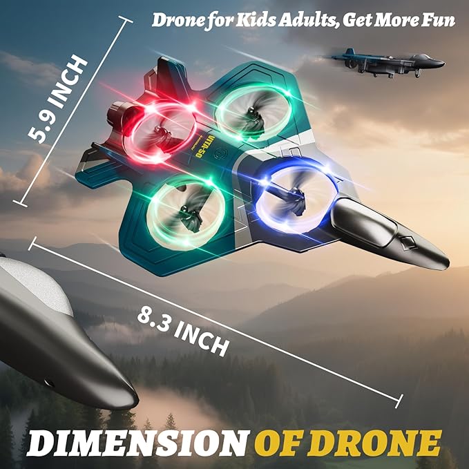 4DRC Foam RC Plane for Adults Kids Remote Control Airplane Toys for Boys Kids Adults Beginners RC Planes Fighter Jet Helicopter Drones for Kids Adults 360° Flip Easy to Fly