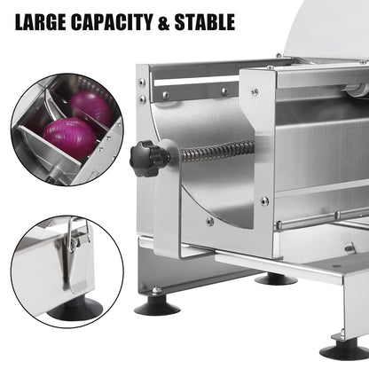 Commercial Vegetable Fruit Slicer, 0.2-10mm Adjustable Thickness, Stainless Steel Manual Vegetable Cutter Machine for Slicing Fruit Potato Lemon Onion Cabbage Tomato