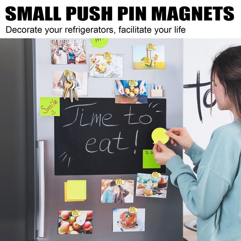 LOVIMAG Fridge Magnets 16Pcs Refrigerator Whiteboard Small Strong Magnet Classroom Kitchen Accessories Decorative Locker Set Decor Must Haves Office Calendar Refrigerador Magnetic Cute Crafts Gold