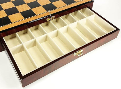 US Military Chess Set Army Navy Air Force or Marines. Choose 2 Branches of Men with 17 inch Walnut Color Storage Board (Army vs Marines)