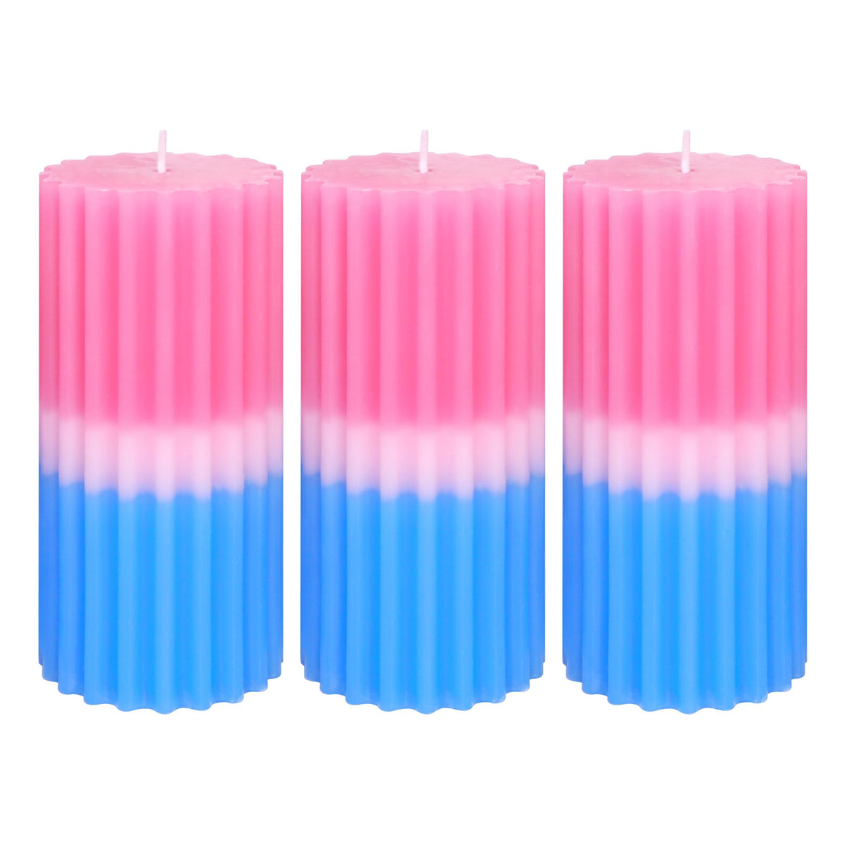 Ribbed Pillar Candles Set of 3 Width 3" High 6" 100% Cotton Core Paraffin Wax Floral & Fruity Scented Candles for Bathroom Living Room Home Decor, 70H+ Long Burning Time|1PC Aromatherapy Candle