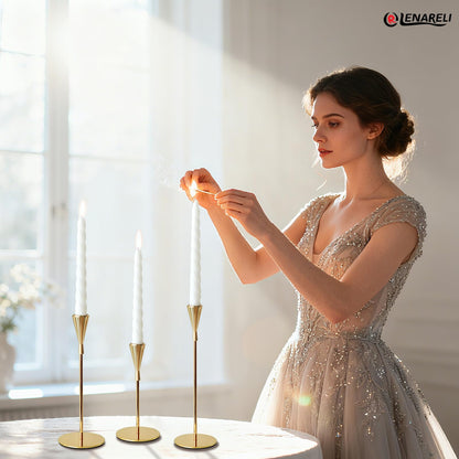6PCS White Taper Candles Ideal as Dinner Candles - Smokeless and Unscented Taper Candles Long Burning Hand Poured Tall Candlesticks Ideal for Weddings, Dinner Parties, and Home Decor