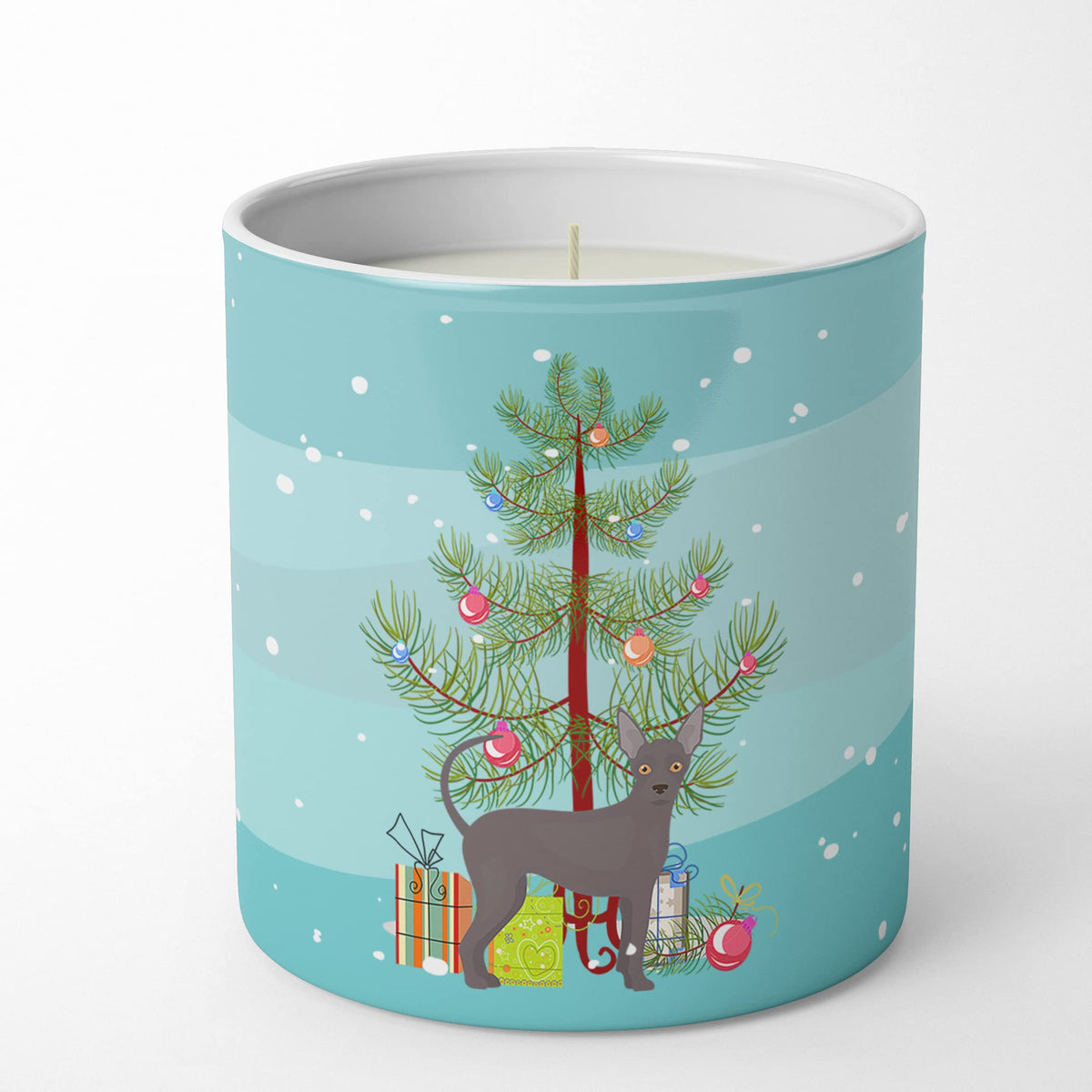 Caroline's Treasures CK3438CDL Abyssinian or African Hairless Dog Christmas Tree 10 oz Decorative Soy Candle Nature Soy Wax Essential Oil Home Decor Ideal for Bedroom Kitchen Bath Office Gift, 10 oz