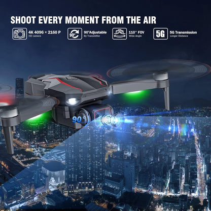 GPS Drone with Camera 4K for Adults,2PCS Batteries 60Mins Flight Time and Carrying Case,Gift for Men,Easy Fly Quadcopter for Beginners with Optical Flow Positioning