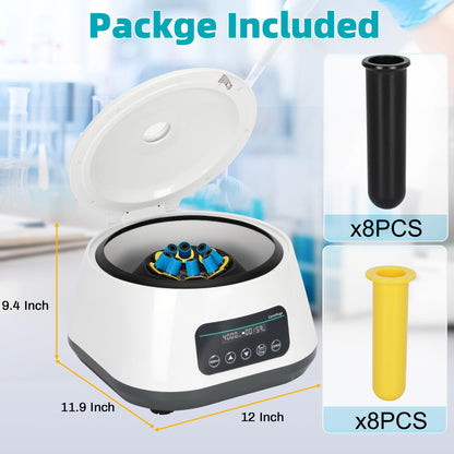 Lab PRP Benchtop Centrifuge Machine, Digital Desktop Lab Centrifuge 8x2ml/5ml/10ml/4x15ml Capacity Test Tubes, Timer 30sec-60min, Digital Speed 500-4000RPM, Max1717xg RCF for Various Lab Applications