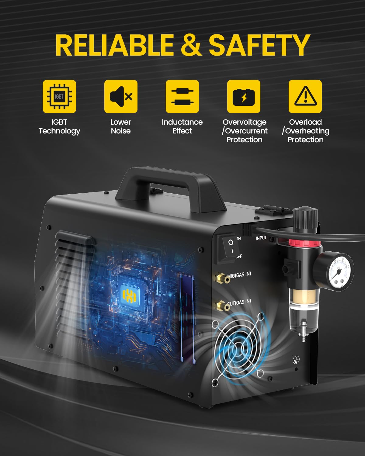 H HZXVOGEN 200A Plasma Cutter Welder Combo, 7 In 1 Gas MIG/Gasless Flux Core MIG/Pulse MIG/HF TIG/Stick/Cut/Spot, 110/220V Aluminum Welding Machine Multiprocess Welder with Synergic/Man Mode