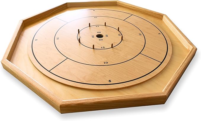 The Gold Standard Board - Traditional Octagon Crokinole Board Game Set