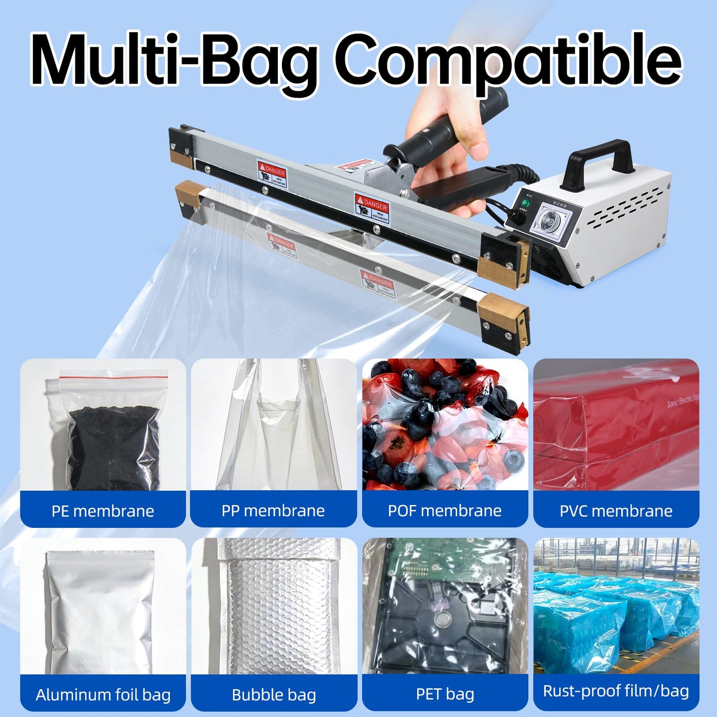 R-PACK Portable Handheld Heat Sealer Machine, IPS-300 12-Inch | Instant-Heat Sealing for Polyethylene, Foil, Kraft, and Mylar Packaging
