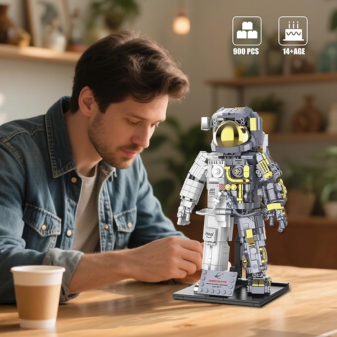 Building Block Sets Space Astronaut Building Set 1008 Pcs for Adult Teenager Aged 14+ Spaceman Model Building Kit Toys for Gift Home or Office Decor