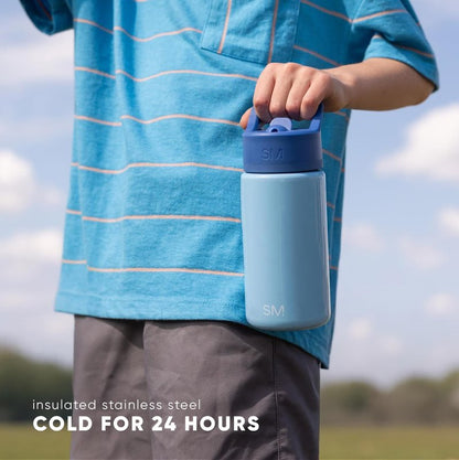 Simple Modern Kids Summit Water Bottle with Straw Lid | 18oz Stainless Steel Tumbler for Toddlers, School | Unicorn Rainbows