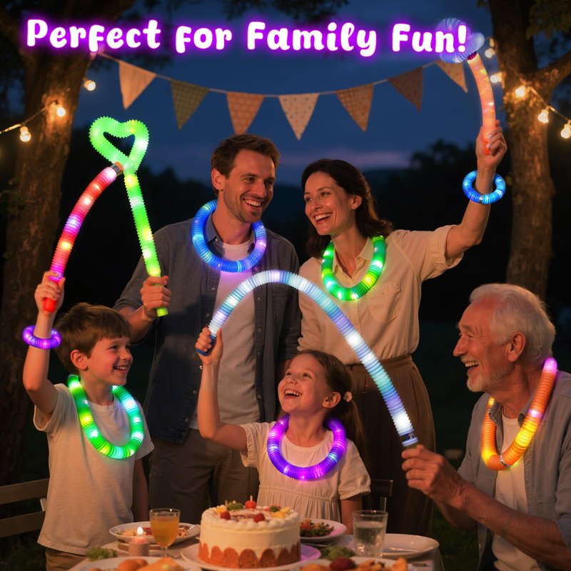 LovesTown 12PCS Glow Sticks for Kids, Glow in the Dark Party Favors Supplies, Light Up Fidget Pop Tubes for Birthday Party Favors Gifts Dance Camp, Goodie Bags Stuffers