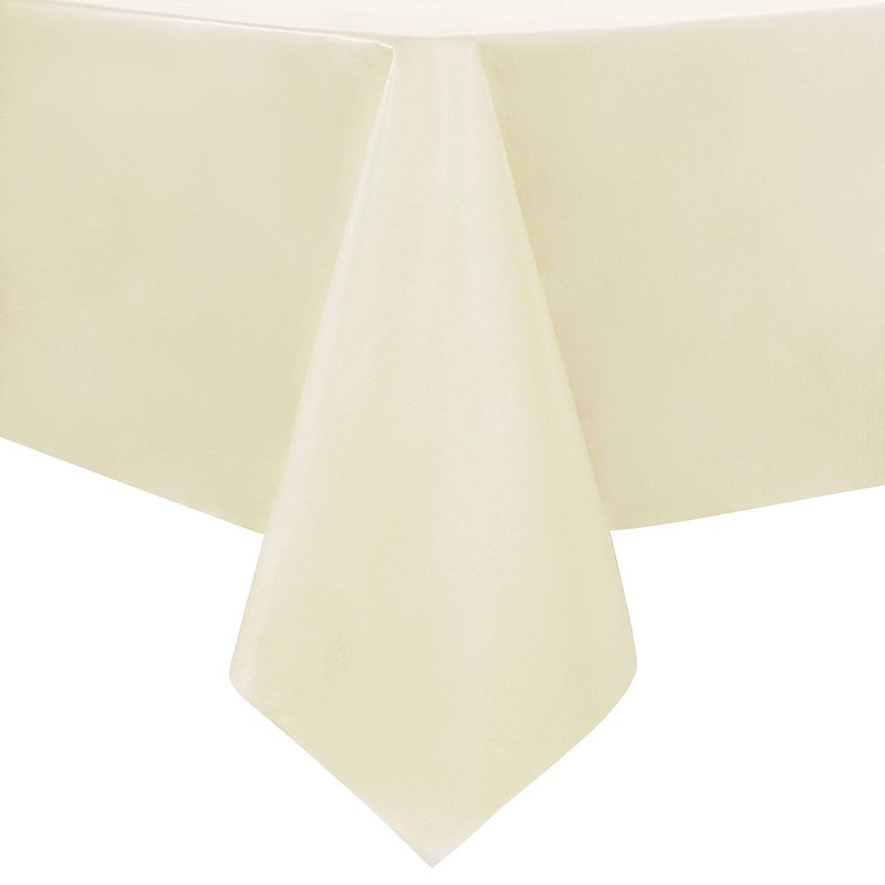 sancua 100% Waterproof Rectangle PVC Tablecloth - 70 x 120 Inch - Oil Proof Spill Proof Vinyl Table Cloth, Wipe Clean Table Cover for Dining Tables, Buffet Parties and Camping, Beige