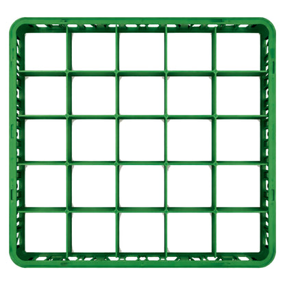 Carlisle FoodService Products OptiClean 25 Compartment Divided Glass Rack Extender for Commercial Dishwashers – Height Extender for Stemware, 3.54" x 3.54" Compartments, Green, (Pack of 6)