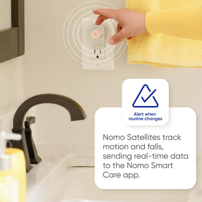 Nomo Smart Care Satellite - Eliminate Dead Zones & Boost Signal - Motion & Light Detector - Works w/Nomo Smart Care System - 1 Pack