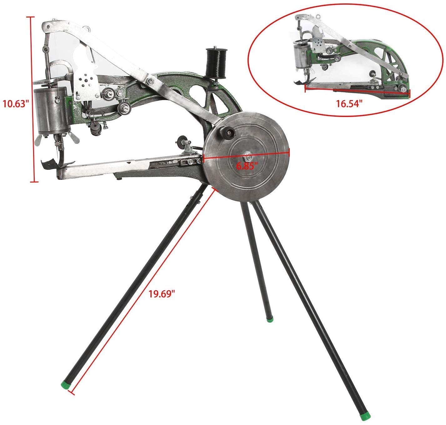BACHIN Shoe Repair Machine Hand Cobbler Sewing Machine dual Cotton Nylon Line Sewing Machine Manual Leather Machine for Shoes Cloth Bags