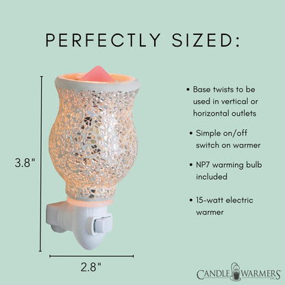 Candle Warmers Etc Pluggable Fragrance Warmer- Decorative Plug-in for Warming Scented Candle Wax Melts and Tarts or Fragrance Oils, Reflection