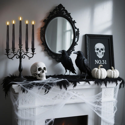 SHENSY 3 Pack Halloween Black Flameless Taper Candles –Drip Real Wax Battery Operated LED Candlesticks with 3D Flickering Flame, Remote & Timer – Haunted Decor for Spooky Tables & Windows