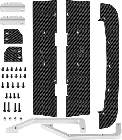 RCLIONS 1set Carbon Fiber Front&ampRear SplitterChassis Widening Side Skirts for ARRMA Infraction BLX 3S 1/8 Racing Car Upgrade Parts (Silver)