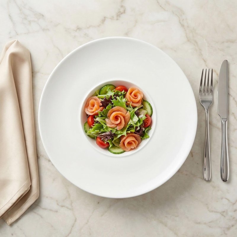 jinsongdafa Ceramics Rimmed Soup Bowls 8.5 oz, White 10.4 inch Exquisite small soup plate Set of 4, Pasta plates With Rim is the best choice for hotels, kitchens, fine restaurants and gourmets