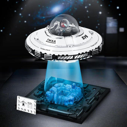 BNG UFO Space Building Blocks UFO Toy Building Sets Galaxy Star Spaceship Building Kit Home Office Decor Creative Gift for Girls and Boys 8-14