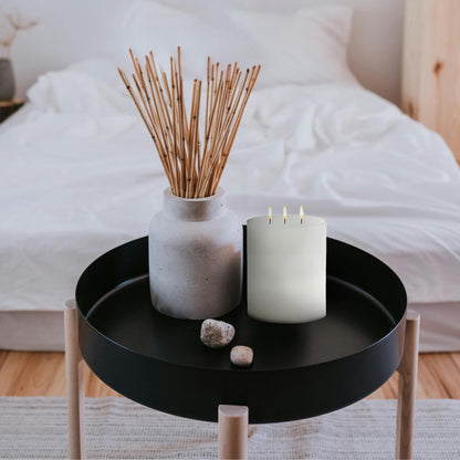 3x3 Scented Pillar Candle – White Tea & Ginger Root, Fresh Clean Fragrance with Warm Spice Notes, Clean Burn Decorative Pillar Candle for Home Décor & Gifting