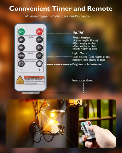 Homemory 12pcs Remote Timer LED Tea Lights Candles, 400+Hours Flickering Flameless Battery Votive Tealights for Tabletop Lighting, Centerpieces Decor, Holiday, Ivory Base