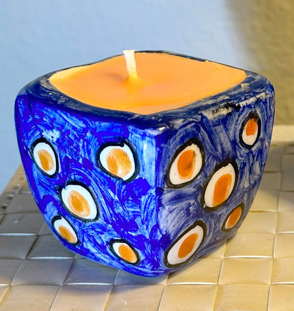 Painted Ceramic Candles - Turquoise Ceramic Jar Candles, Handmade Home Scented Candles, Classical Candle Gifts for Everybody. (turquoise1)