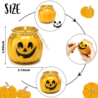 Fall Candles,3Pcs Pumpkin Shaped Candles, Fall Scented Candle,Pumpkin Spice Scented Candle Set of 3,Thanksgiving Gifts for Women,3 x 5oz