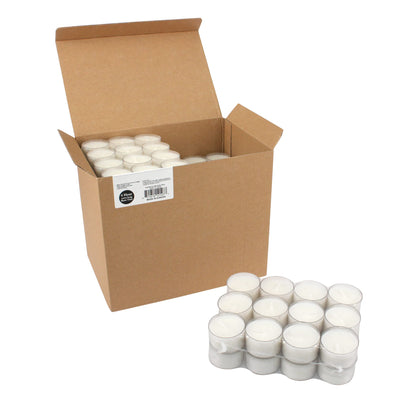 Stonebriar 192 Count White Unscented 6 to 7 Hour Extended Burn Time Clear Cup Tea Light Candles (Pack of 2)