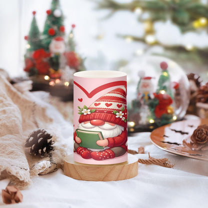 ALAZA Gnome Book Heart Flickering Flameless Candles Pillar Led Candles Battery Operated Candles with Remote and Timers Set of 2