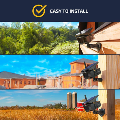 Vosker VKX Construction Pack Solar 4G LTE Security Camera, Wireless Outdoor Surveillance for Remote Construction Sites - No Wi-Fi Needed, SIM Card Included Night Vision, IP65 Weather-Resistant