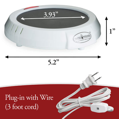 Candle Warmers Etc. Original Candle Warmer Plate (White, Plug-in) – Electric Candle Wax Melter Plate for jar Candles