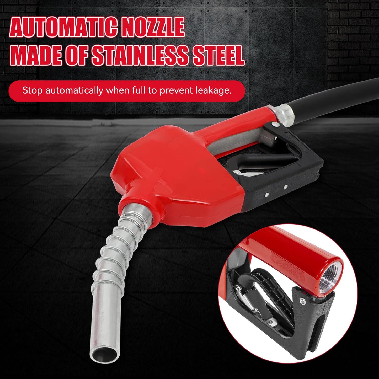 Electric Diesel Transfer Pump Kit - 110V, 550W, 16 GPM Electric Fuel Transfer Pump With Automatic Nozzle, Mechanical Fuel Meter, 13 Feet Dispensing Hose and 6.6 Feet Suction Hose