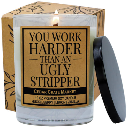 Cedar Crate Market - Funny Candles for Women, Men, Adult Humor - Coworker Gifts for Women Birthday - Retirement, Friendship Presents for Her, Leaving, Going Away, Work Bestie, Boss, Scented Candle