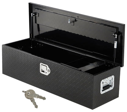 GarveeTech 39 in Aluminum Truck Tool Box, Truck Bed Storage Box with Security Lock and Wider Handles, Heavy Duty Waterproof Tool Box Organizer Chest for Pick Up Truck Rv Trailer - Black